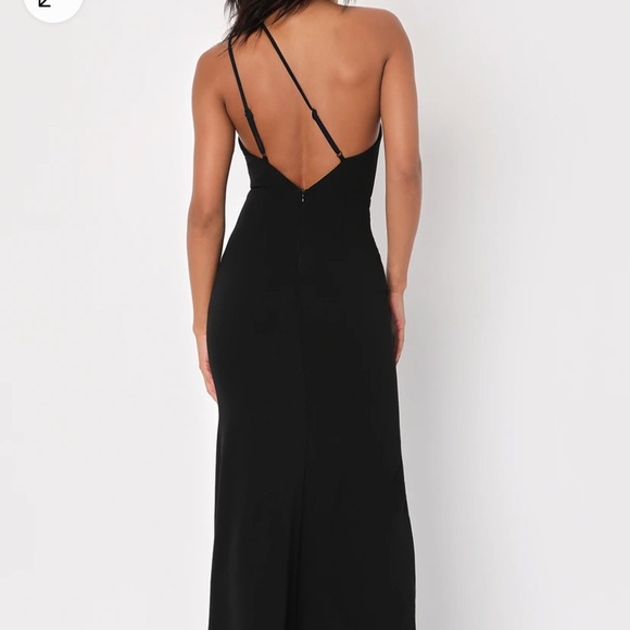 Lulus One Shoulder Black Mermaid Formal Dress, Size XL - Picture 2 of 14